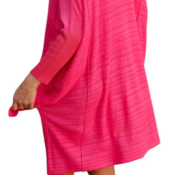 First Love Hot Pink Oversized Knit Top | Lightweight Slouchy Sweater Tunic - Picture 2 of 3